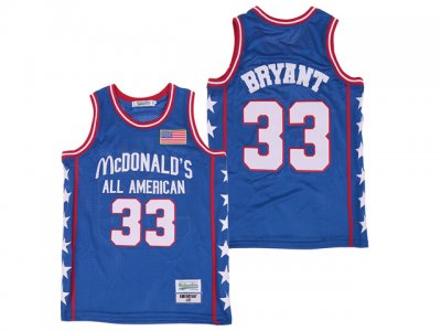 McDonald's All-American Game #33 Kobe Bryant Blue Basketball Jersey
