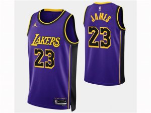 Los Angeles Lakers #23 Lebron James 2023-24 Purple Statement Swingman Jersey