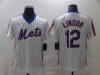 New York Mets #12 Francisco Lindor White Cooperstown Collection Cool Base Jersey