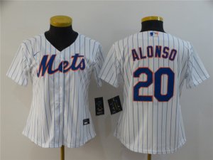 Women's New York Mets #20 Pete Alonso White Cool Base Jersey