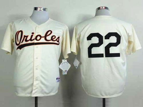 Baltimore Orioles #22 Jim Palmer 1954 Throwback Cream Jersey