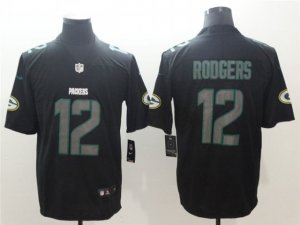 Green Bay Packers #12 Aaron Rodgers Black Vapor Impact Limited Jersey