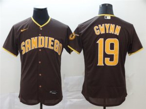 San Diego Padres #19 Tony Gwynn Brown Flex Base Jersey