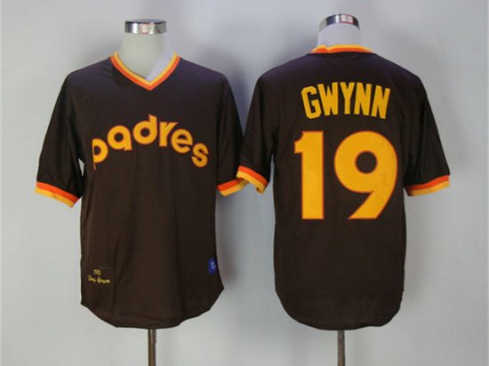 San Diego Padres #19 Tony Gwynn 1982 Throwback Brown Jersey