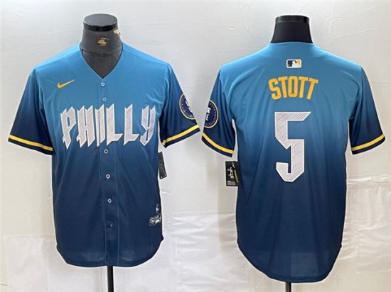 Philadelphia Phillies #5 Bryson Stott Blue 2024 City Connect Limited Jersey