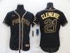 Pittsburgh Pirates #21 Roberto Clemente Black Gold Flex Base Jersey