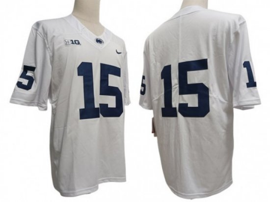 NCAA Penn State Nittany Lions #15 White College Football Jersey