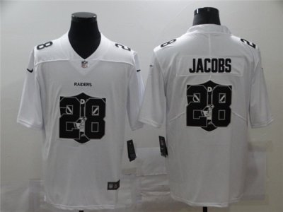 Las Vegas Raiders #28 Josh Jacobs White Shadow Logo Limited Jersey