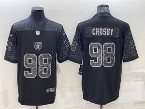 Las Vegas Raiders #98 Maxx Crosby Black RFLCTV Limited Jersey