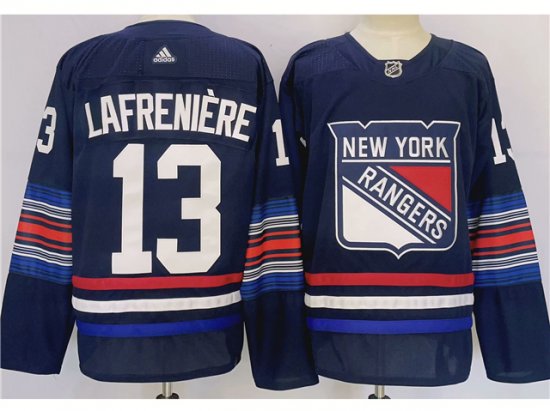 New York Rangers #13 Alexis Lafreniere Navy Alternate Jersey