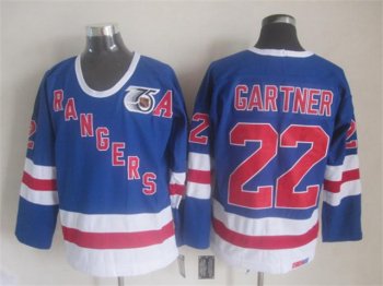 New York Rangers #22 Mike Gartner CCM 75th Blue Jersey