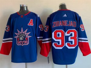 New York Rangers #93 Mika Zibanejad Royal 2022/23 Reverse Retro Jersey