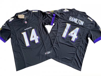 Baltimore Ravens #14 Kyle Hamilton Black Vapor F.U.S.E. Limited Jersey