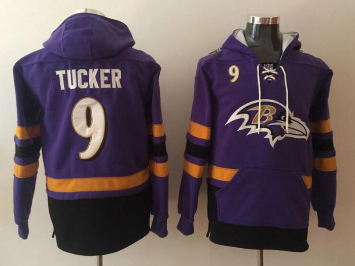 Baltimore Ravens #9 Justin Tucker Purple Pocket Pullover Hoodie ...