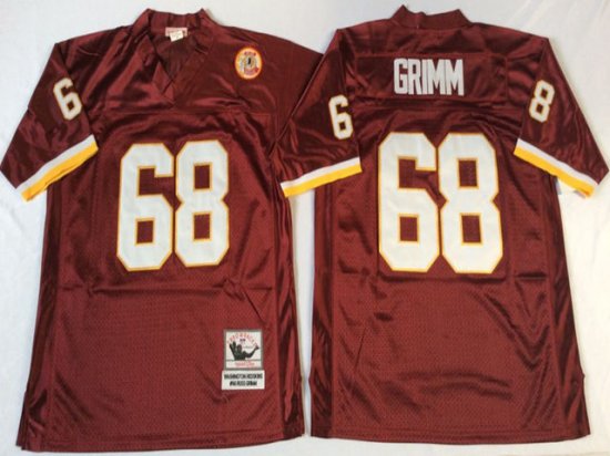 Washington Redskins #68 Russ Grimm Throwback Burgundy Jersey