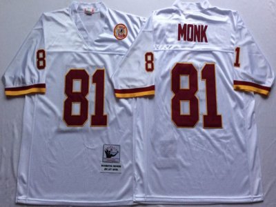 Washington Redskins #81 Art Monk Throwback White Jersey