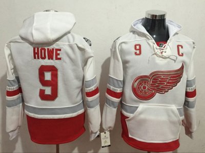 Detroit Red Wings #9 Gordie Howe White Hoodie