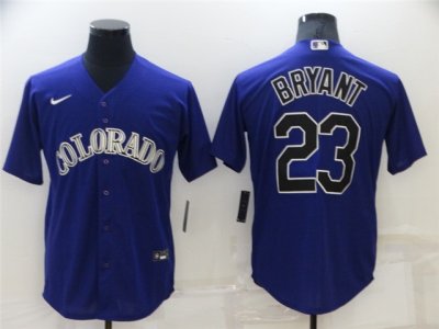 Colorado Rockies #23 Kris Bryant Purple Cool Base Jersey