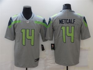 Seattle Seahawks #14 DK Metcalf Gray Inverted Limited Jersey