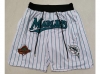 Florida Marlins Just Don Marlins White Pinstripe 1997 World Series Baseball Shorts