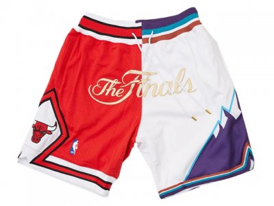 1997 NBA Finals Bulls x Jazz Just Don The Finals Red White Basketball Shorts