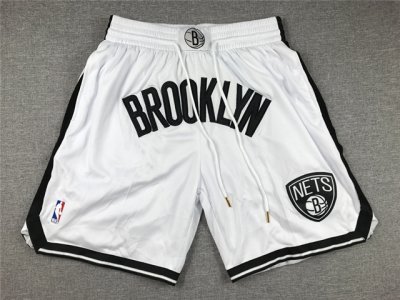 Brooklyn Nets Brooklyn White Basketball Shorts