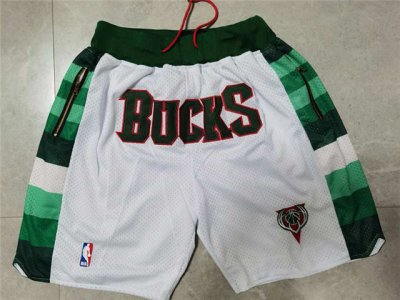 Milwaukee Bucks Just Don Bucks White Basketball Shorts