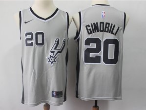 San Antonio Spurs #20 Manu Ginobili Gray Swingman Jersey