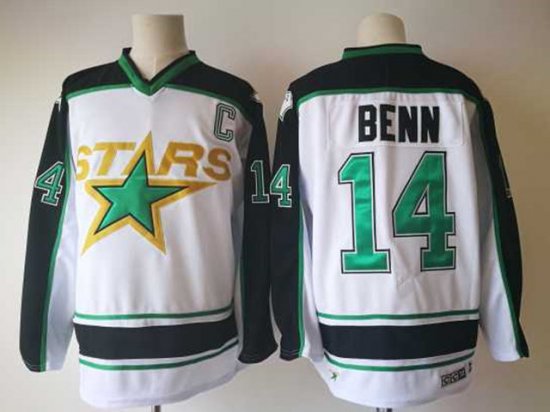 Dallas Stars #14 Jamie Benn 1990's CCM Vintage White Jersey