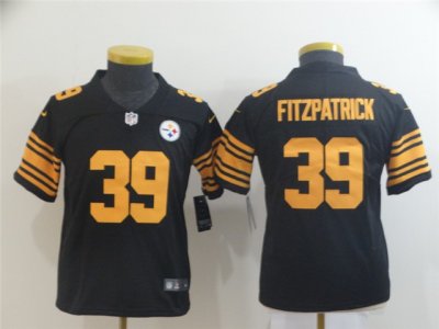 Youth Pittsburgh Steelers #39 Minkah Fitzpatrick Black Color Rush Limited Jersey