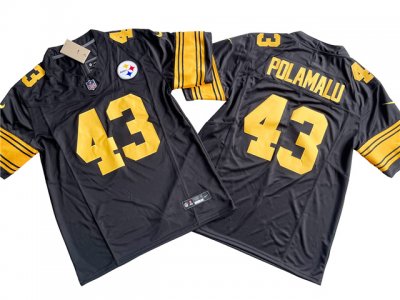 Pittsburgh Steelers #43 Troy Polamalu Color Rush Black Vapor F.U.S.E. Limited Jersey