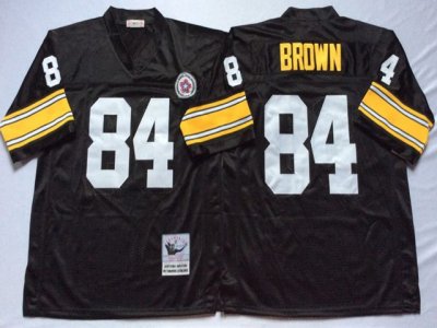 Pittsburgh Steelers #84 Antonio Brown 1975 Throwback Black Jersey