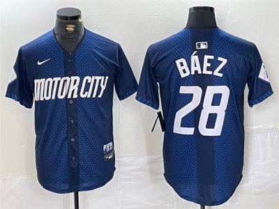 Detroit Tigers #28 Javier Baez Navy 2024 City Connect Limited Jersey