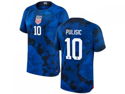 National USA #10 Pulisic Away Blue 2022/23 Jersey