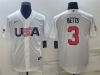 USA #3 Mookie Betts White 2023 World Baseball Classic Jersey