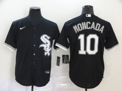Chicago White Sox #10 Yoan Moncada Black Cool Base Jersey
