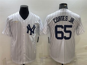 New York Yankees #65 Nestor Cortes Jr. White Cool Base Jersey