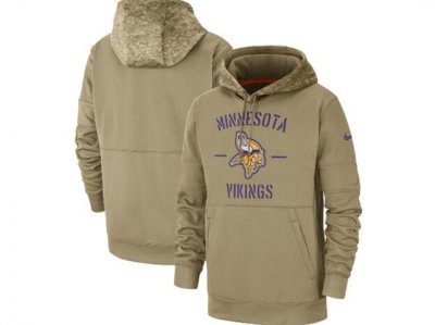 Minnesota Vikings Nike Tan 2019 Salute To Service Sideline Therma Pocket Pullover Hoodie