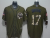 Chicago Cubs #17 Kris Bryant Army Green Cool Base Jersey