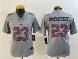 Youth San Francisco 49ers #23 Christian McCaffrey Gray Atmosphere Fashion Limited Jersey