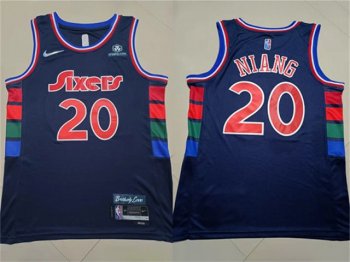 Philadelphia 76ers #20 Georges Niang Navy 2021-22 City Edition Swingman Jersey