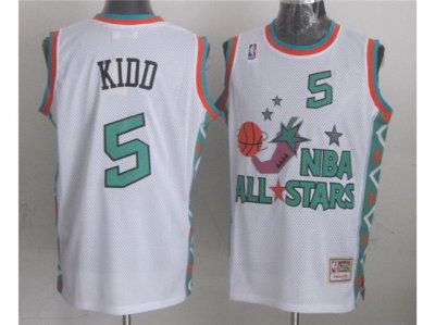 1996 NBA All-Star Game Western Conference #5 Jason Kidd White Hardwood Classic Jersey