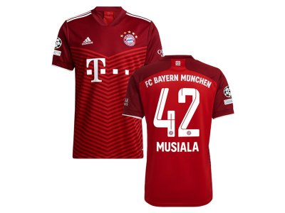 Club Bayern Munich #42 Musiala Home Red 2021/22 Soccer Jersey