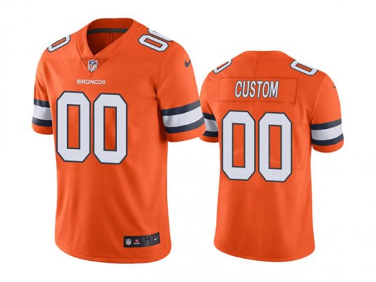 Denver Broncos #00 Orange Color Rush Vapor Limited Custom Jersey