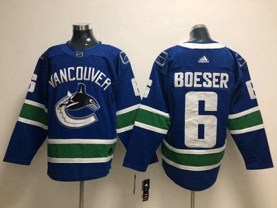 Vancouver Canucks #6 Brock Boeser Home Blue Jersey