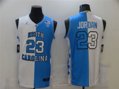 North Carolina Tar Heels #23 Michael Jordan Split Light Blue/White College Basketball Jersey