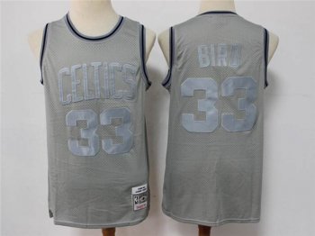 Boston Celtics #33 Larry Bird Metal Gray Hardwood Classics Jersey