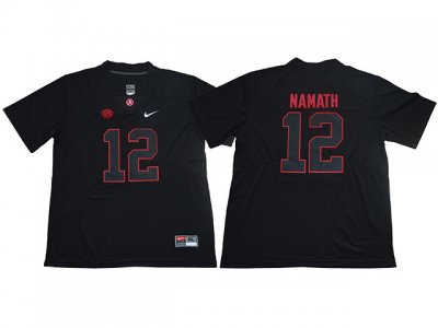 NCAA Alabama Crimson Tide #12 Joe Namath Black College Football Jersey