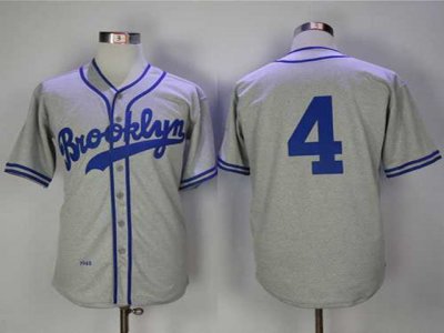 Los Angeles Dodgers #4 Duke Snider 1945 Throwback Grey Jersey