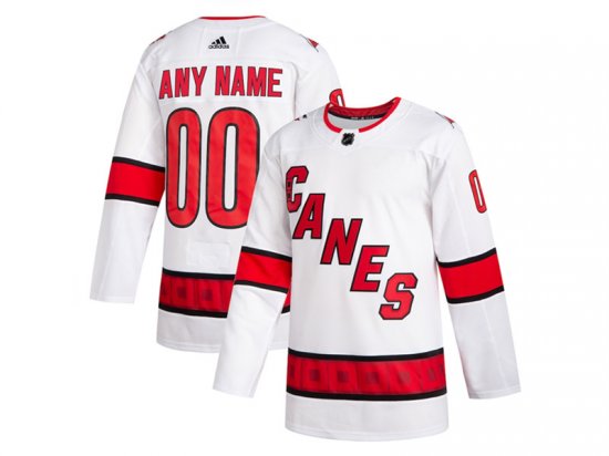 Carolina Hurricanes Custom #00 Away White Jersey